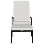 Tumbona con reposapiés ratán sintético marrón de vidaXL, Tumbonas - Ref: Foro24-317628, Precio: 91,61 €, Descuento: %