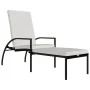 Tumbona con reposapiés ratán sintético negro de vidaXL, Tumbonas - Ref: Foro24-317629, Precio: 105,28 €, Descuento: %