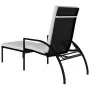 Tumbona con reposapiés ratán sintético negro de vidaXL, Tumbonas - Ref: Foro24-317629, Precio: 105,28 €, Descuento: %