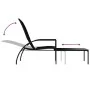Black synthetic rattan sun lounger with footrest by vidaXL, Loungers - Ref: Foro24-317629, Price: 105,28 €, Discount: %