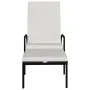 Sun loungers with footrest 2 units black synthetic rattan by vidaXL, Loungers - Ref: Foro24-317632, Price: 180,48 €, Discount: %