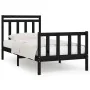 Estructura de cama madera maciza de pino negro 100x200 cm de vidaXL, Camas y somieres - Ref: Foro24-3107022, Precio: 131,85 €...