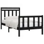 Estructura de cama madera maciza de pino negro 100x200 cm de vidaXL, Camas y somieres - Ref: Foro24-3107022, Precio: 131,85 €...
