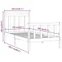 Estructura de cama madera maciza de pino negro 100x200 cm de vidaXL, Camas y somieres - Ref: Foro24-3107022, Precio: 131,85 €...