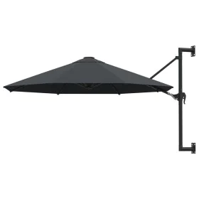 Sombrilla de pared con barra de metal 300 cm antracita de vidaXL, Sombrillas - Ref: Foro24-44865, Precio: 108,27 €, Descuento: %