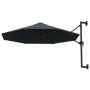 Sombrilla de pared con barra de metal 300 cm antracita de vidaXL, Sombrillas - Ref: Foro24-44865, Precio: 108,27 €, Descuento: %