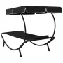 Tumbona de jardín con toldo y cojín negro de vidaXL, Tumbonas - Ref: Foro24-313533, Precio: 91,52 €, Descuento: %