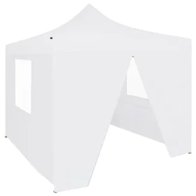 Carpa plegable profesional con 4 paredes acero blanco 3x3 m de vidaXL, Carpas y cenadores - Ref: Foro24-48861, Precio: 159,15...