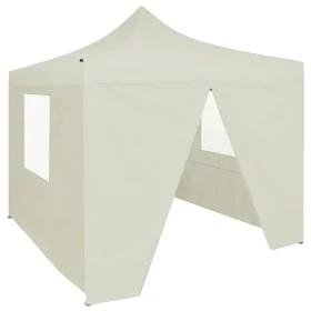 Carpa plegable profesional con 4 paredes acero color crema 2x2m de vidaXL, Carpas y cenadores - Ref: Foro24-48882, Precio: 11...