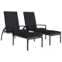 Tumbona con reposapiés 2 unidades ratán sintético gris de vidaXL, Tumbonas - Ref: Foro24-317633, Precio: 206,34 €, Descuento: %
