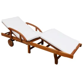 Tumbona con cojín madera maciza de acacia de vidaXL, Tumbonas - Ref: Foro24-42595, Precio: 233,30 €, Descuento: %