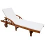 Tumbona con cojín madera maciza de acacia de vidaXL, Tumbonas - Ref: Foro24-42595, Precio: 233,30 €, Descuento: %