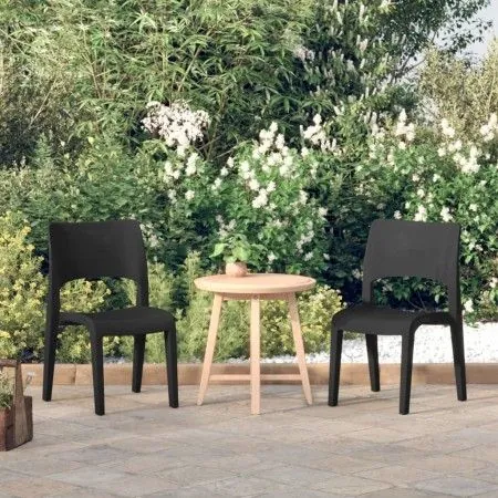 Sillas de jardín 2 unidades PP gris antracita de vidaXL, Sillas de jardín - Ref: Foro24-317725, Precio: 126,38 €, Descuento: %