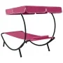 Tumbona de jardín con toldo y cojín rosa de vidaXL, Tumbonas - Ref: Foro24-313536, Precio: 98,57 €, Descuento: %
