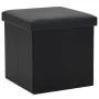 Taburetes de almacenaje plegables 2 uds cuero sintético negro de vidaXL, Taburetes y sillas plegables - Ref: Foro24-247083, P...