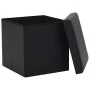 Taburetes de almacenaje plegables 2 uds cuero sintético negro de vidaXL, Taburetes y sillas plegables - Ref: Foro24-247083, P...