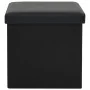 Taburetes de almacenaje plegables 2 uds cuero sintético negro de vidaXL, Taburetes y sillas plegables - Ref: Foro24-247083, P...