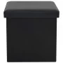 Taburetes de almacenaje plegables 2 uds cuero sintético negro de vidaXL, Taburetes y sillas plegables - Ref: Foro24-247083, P...