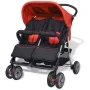 Cochecito gemelar de acero rojo y negro de vidaXL, Cochecitos de bebé - Ref: Foro24-10108, Precio: 194,25 €, Descuento: %