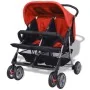 Cochecito gemelar de acero rojo y negro de vidaXL, Cochecitos de bebé - Ref: Foro24-10108, Precio: 194,25 €, Descuento: %