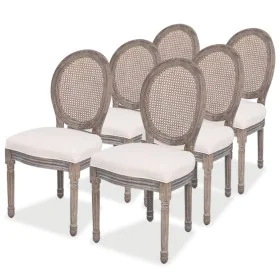 Sillas de comedor 6 unidades tela color crema de vidaXL, Sillas de comedor - Ref: Foro24-274621, Precio: 952,38 €, Descuento: %