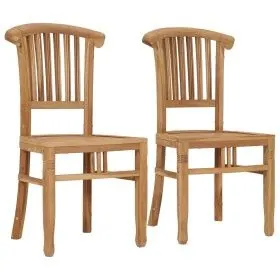 Silla de jardín 2 unidades madera maciza de teca de vidaXL, Sillas de jardín - Ref: Foro24-49433, Precio: 252,21 €, Descuento: %