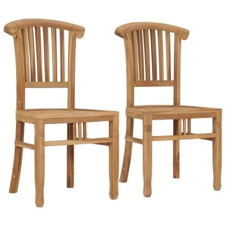 Silla de jardín 2 unidades madera maciza de teca de vidaXL, Sillas de jardín - Ref: Foro24-49433, Precio: 252,21 €, Descuento: %