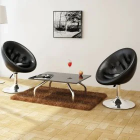 Kitchen stools 2 units black synthetic leather by vidaXL, Kitchen stools - Ref: Foro24-240453, Price: 241,31 €, Discount: %