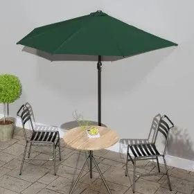 Sombrilla de balcón semicircular palo aluminio verde 270x144cm de vidaXL, Sombrillas - Ref: Foro24-44588, Precio: 56,82 €, De...