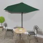 Sombrilla de balcón semicircular palo aluminio verde 270x144cm de vidaXL, Sombrillas - Ref: Foro24-44588, Precio: 56,82 €, De...
