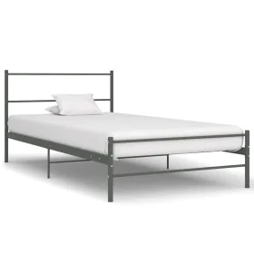 Estructura de cama de metal gris 100x200 cm de vidaXL, Camas y somieres - Ref: Foro24-284685, Precio: 77,20 €, Descuento: %
