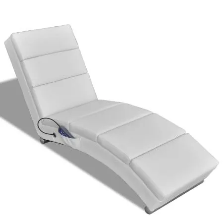 Weiße Liegemassageliege aus Kunstleder von vidaXL, Elektrische Massagesessel - Ref: Foro24-240969, Preis: 264,06 €, Rabatt: %