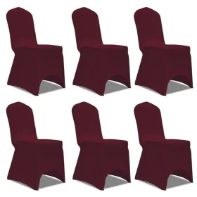 Set de 6 Fundas ajustadas para sillas, color rojo burdeos de vidaXL, Fundas - Ref: Foro24-241200, Precio: 30,84 €, Descuento: %