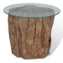 Mesa de centro de teca y vidrio 50x40 cm de vidaXL, Mesas de centro - Ref: Foro24-245069, Precio: 153,10 €, Descuento: %