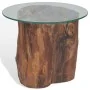 Mesa de centro de teca y vidrio 50x40 cm de vidaXL, Mesas de centro - Ref: Foro24-245069, Precio: 153,10 €, Descuento: %
