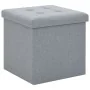 Taburetes almacenaje plegables 2 uds lino sintético gris claro de vidaXL, Taburetes y sillas plegables - Ref: Foro24-247080, ...