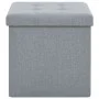 Taburetes almacenaje plegables 2 uds lino sintético gris claro de vidaXL, Taburetes y sillas plegables - Ref: Foro24-247080, ...