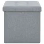 Taburetes almacenaje plegables 2 uds lino sintético gris claro de vidaXL, Taburetes y sillas plegables - Ref: Foro24-247080, ...