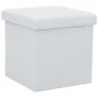 Taburetes de almacenaje plegables 2 uds cuero sintético blanco de vidaXL, Taburetes y sillas plegables - Ref: Foro24-247084, ...
