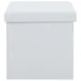 Taburetes de almacenaje plegables 2 uds cuero sintético blanco de vidaXL, Taburetes y sillas plegables - Ref: Foro24-247084, ...