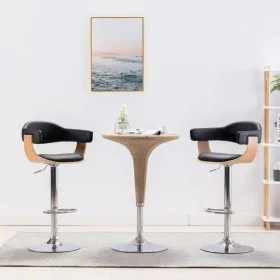 Kitchen stools 2 pcs curved wood black synthetic leather by vidaXL, Kitchen stools - Ref: Foro24-283117, Price: 218,28 €, Dis...