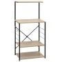 Armario microondas madera ingeniería negro roble 60x39,6x123 cm de vidaXL, Contenedores para utensilios de cocina - Ref: Foro...
