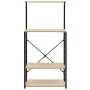 Armario microondas madera ingeniería negro roble 60x39,6x123 cm de vidaXL, Contenedores para utensilios de cocina - Ref: Foro...