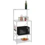 Armario para microondas madera ingeniería blanco 60x39,6x123 cm de vidaXL, Contenedores para utensilios de cocina - Ref: Foro...