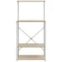 Armario microondas madera ingeniería blanco roble 60x39,6x123cm de vidaXL, Contenedores para utensilios de cocina - Ref: Foro...