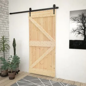Puerta de madera maciza de pino 100x210 cm de vidaXL, Puertas - Ref: Foro24-289109, Precio: 167,31 €, Descuento: %