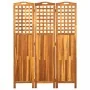 Biombo de 3 paneles madera maciza de acacia 121x2x170 cm de vidaXL, Divisores de ambientes - Ref: Foro24-311878, Precio: 112,...