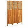 Biombo de 3 paneles madera maciza de acacia 121x2x170 cm de vidaXL, Divisores de ambientes - Ref: Foro24-311878, Precio: 112,...