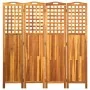 Biombo de 4 paneles madera maciza de acacia 121x2x120 cm de vidaXL, Divisores de ambientes - Ref: Foro24-311880, Precio: 158,...