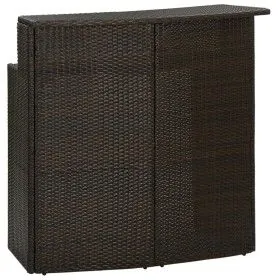 Mesa alta de jardín ratán sintético marrón 120x55x110 cm de vidaXL, Mesas de jardín - Ref: Foro24-313467, Precio: 207,72 €, D...